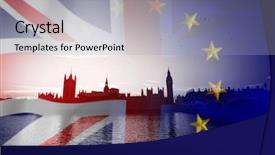  Presentation with brexit - Beautiful presentation theme featuring agreement and deal being process backdrop and a light gray colored foreground