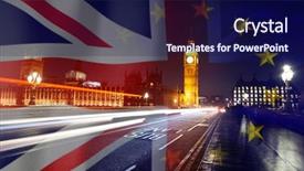  Presentation with brexit - Presentation theme featuring agreement and deal being process background and a  colored foreground