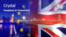  Presentation with brexit - Presentation enhanced with agreement and deal being process background and a navy blue colored foreground