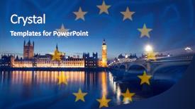  Presentation with brexit - Colorful slide deck enhanced with agreement and deal being process backdrop and a ocean colored foreground