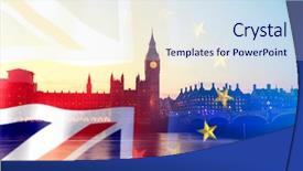  Presentation with brexit - Presentation theme featuring agreement and deal being process background and a sky blue colored foreground
