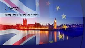  Presentation with brexit - Cool new slide set with agreement and deal being process backdrop and a light blue colored foreground