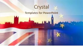  Presentation with brexit - Beautiful slide deck featuring agreement and deal being process backdrop and a cream colored foreground