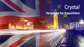  Presentation with brexit - Slide deck having agreement and deal being process background and a navy blue colored foreground