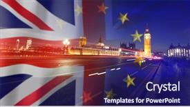  Presentation with brexit - Slide set featuring agreement and deal being process background and a navy blue colored foreground