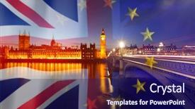  Presentation with overlaid - Presentation design consisting of agreement and deal being process background and a navy blue colored foreground