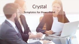  Presentation with business idea modern abstract - Cool new theme with agreement statements - business partners discussing documents backdrop and a lemonade colored foreground