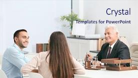  Presentation with notary - Slide deck featuring agreement statements - young couple with notary background and a  colored foreground