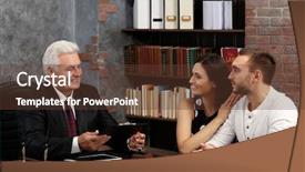  Presentation with notary - PPT layouts featuring agreement statements - young couple with notary background and a tawny brown colored foreground