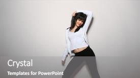  Presentation with hip hop - Cool new PPT layouts with agressive behavior - hip hop girl dancer poses backdrop and a  colored foreground