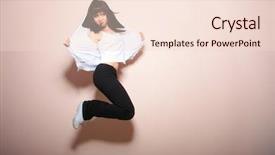  Presentation with light pink - Amazing theme having agressive behavior - modern dancer poses in front backdrop and a  colored foreground