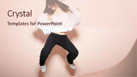 Presentation with behavior - Colorful slides enhanced with agressive behavior - modern dancer poses in front backdrop and a  colored foreground