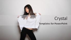  Presentation with light - PPT theme with warm knitted woolen socks knitting needles isolated on a white background background and a coral colored foreground