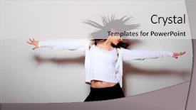  Presentation with light pink - Cool new slides with agressive behavior - modern dancer poses in front backdrop and a  colored foreground