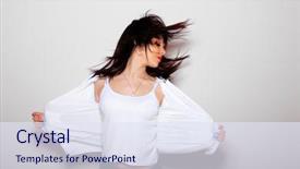  Presentation with light pink - Slide deck enhanced with agressive behavior - modern dancer poses in front background and a sky blue colored foreground