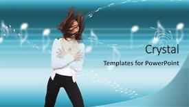  Presentation with light - Slides enhanced with agressive behavior - modern dancer poses in front background and a light blue colored foreground