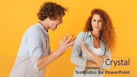  Presentation with movie theater loving couple - PPT layouts with agressivity - image of agressive friends loving background and a yellow colored foreground