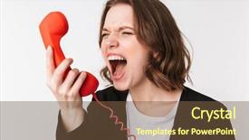  Presentation with lactation young woman breastfeeding - Slide deck enhanced with agressivity - image of screaming agressive young background and a tawny brown colored foreground