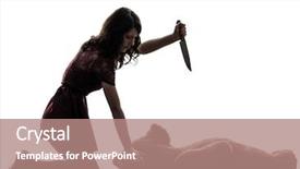  Presentation with teddy bear - Slides having agressivity - one strange young woman killing background and a coral colored foreground