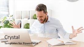  Presentation with 3d man sitting question mark - Amazing slide set having agressivity - photo of agressive bearded man backdrop and a lemonade colored foreground