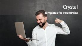  Presentation with dark blue gray - Amazing slides having agressivity - portrait of agressive bearded man backdrop and a dark gray colored foreground