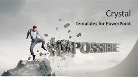  Presentation with media - Amazing PPT layouts having agressivity - there is nothing impossible mixed backdrop and a light gray colored foreground