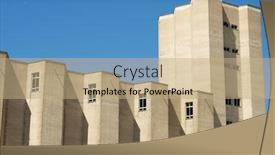  Presentation with crops - PPT theme having agricultural-building-dedicated background and a coral colored foreground