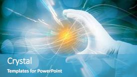  Presentation with scientist - Cool new presentation with agricultural chemistry - close up of scientist hand backdrop and a teal colored foreground