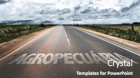  Presentation with rural road - Slide set featuring agricultural economics - agriculture in portuguese written background and a gray colored foreground