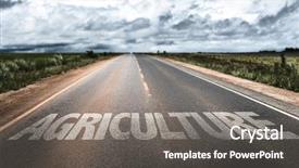  Presentation with rural road - Cool new PPT layouts with agricultural economics - agriculture written on rural road backdrop and a gray colored foreground