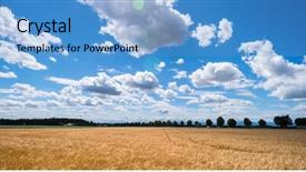  Presentation with economics - PPT layouts having agricultural economics - barley field in agriculture background and a teal colored foreground