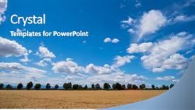  Presentation with economics - Amazing presentation design having agricultural economics - barley field in agriculture backdrop and a teal colored foreground