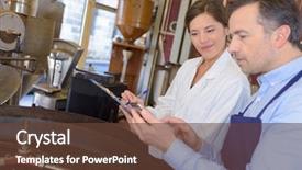  Presentation with agricultural economics - PPT theme having agricultural economics - coffee quality control manager background and a tawny brown colored foreground