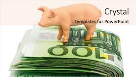  Presentation with pig - Cool new slides with agricultural economics - pig standing on euro banknotes backdrop and a lemonade colored foreground