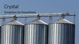  Presentation with agricultural economics - Slides enhanced with agricultural economics - silos in a warehouse background and a seafoam green colored foreground