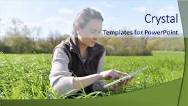  Presentation with agronomist - Presentation design consisting of agricultural engineering - agronomist in crop field using background and a sky blue colored foreground