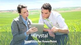  Presentation with agronomist - Audience pleasing presentation consisting of agricultural engineering - agronomist looking at wheat quality backdrop and a ocean colored foreground