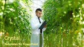  Presentation with agricultural engineering - Presentation with agricultural engineering - hothouse engineer in whitecoat background and a tawny brown colored foreground