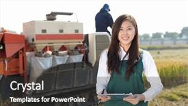  Presentation with woman engineer - Presentation consisting of agricultural engineering - pretty chinese woman agriculture engineer background and a dark gray colored foreground
