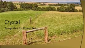  Presentation with agricultural - Cool new presentation theme with agricultural field on a hilly backdrop and a  colored foreground