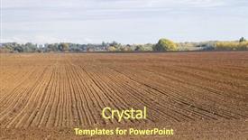  Presentation with agricultural - Colorful PPT layouts enhanced with agricultural field plowed brown soil backdrop and a tawny brown colored foreground