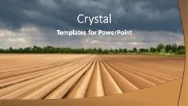  Presentation with agricultural - Presentation theme enhanced with agricultural-field-with-even-rows background and a gray colored foreground