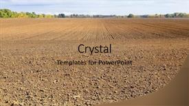  Presentation with agricultural - Beautiful presentation featuring agricultural field with rows backdrop and a coral colored foreground