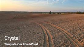  Presentation with agricultural - Slide deck consisting of agricultural field with tractor trail background and a dark gray colored foreground