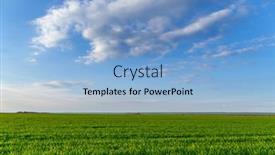  Presentation with agricultural - Theme having agricultural-field-with-young-sprouts background and a light blue colored foreground