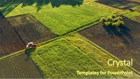  Presentation with bird eye view - PPT theme enhanced with agricultural fields with a road background and a tawny brown colored foreground
