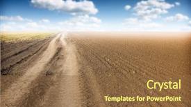  Presentation with land - Colorful slide deck enhanced with agricultural land - plowed field backdrop and a  colored foreground