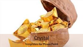  Presentation with gold loan - Presentation enhanced with agricultural loan - gold ingot in nutshell money background and a gold colored foreground