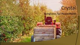  Presentation with tractor - Beautiful presentation design featuring agricultural pest - old tractor with trailer backdrop and a gold colored foreground