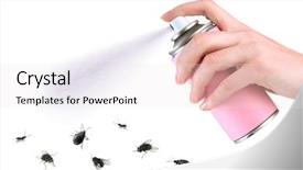  Presentation with insect - Cool new PPT theme with agricultural pest - plastic sprayer with insecticide backdrop and a sky blue colored foreground